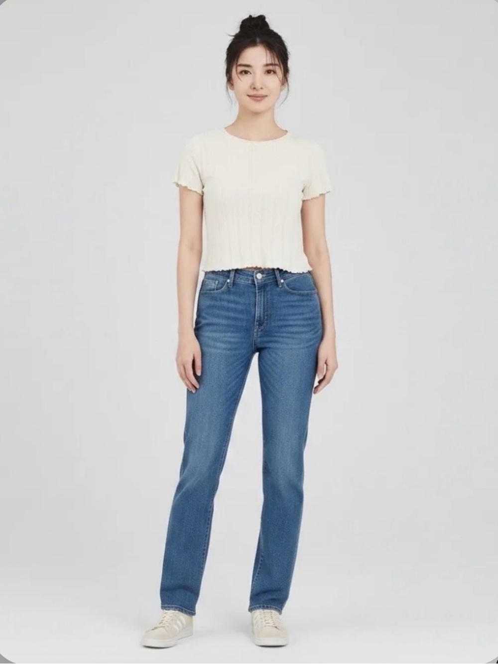 Signature by Levi Strauss Straight-Leg mid rise Jeans in Blue